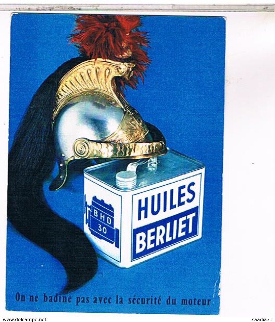 PUBLICITE CPM  CAMION BERLIET HUILES - Publicidad