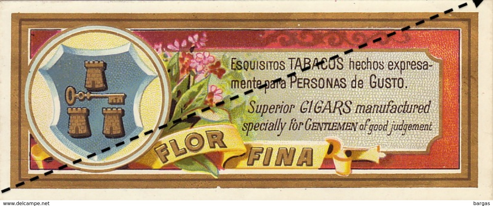 1893-1894 ETIQUETTE Boite à Cigare Havane FLOR DE MENDOZA - Etiquettes