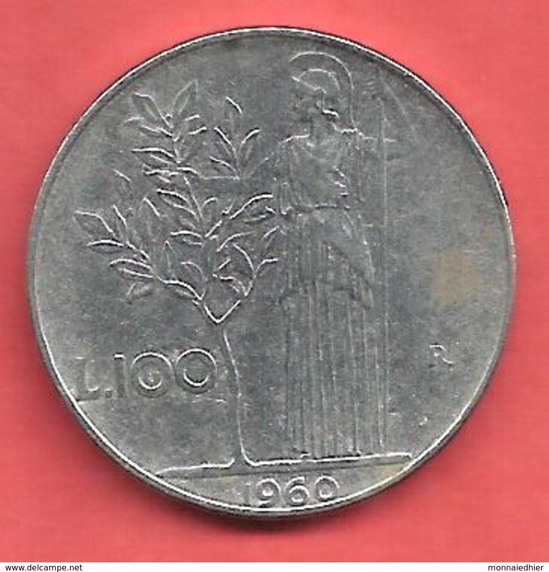 100 Lires , ITALIE , Acier Inoxidable , 1960 , N° KM # 96 - 100 Lire