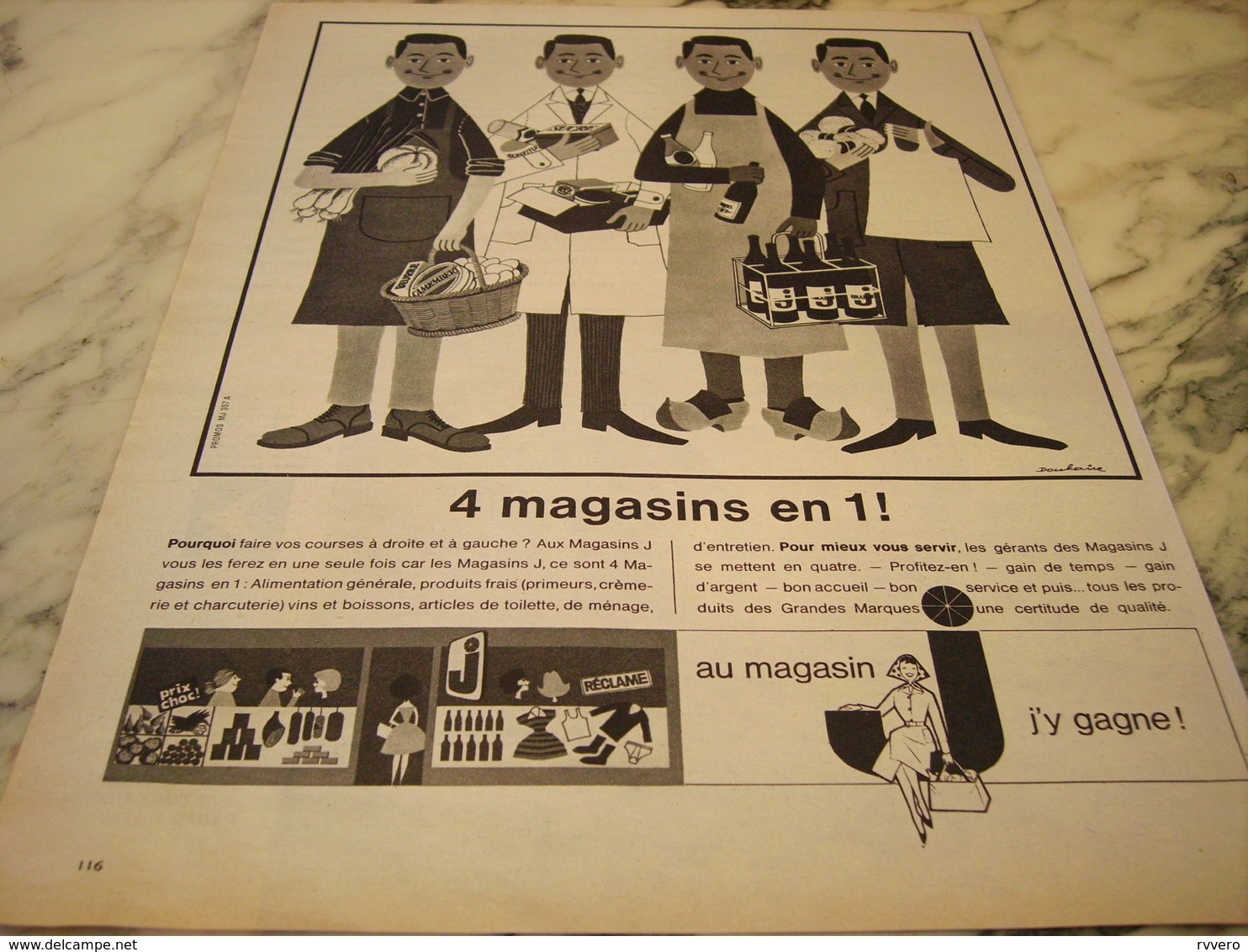 ANCIENNE  PUBLICITE MAGASIN J   1962 - Affiches