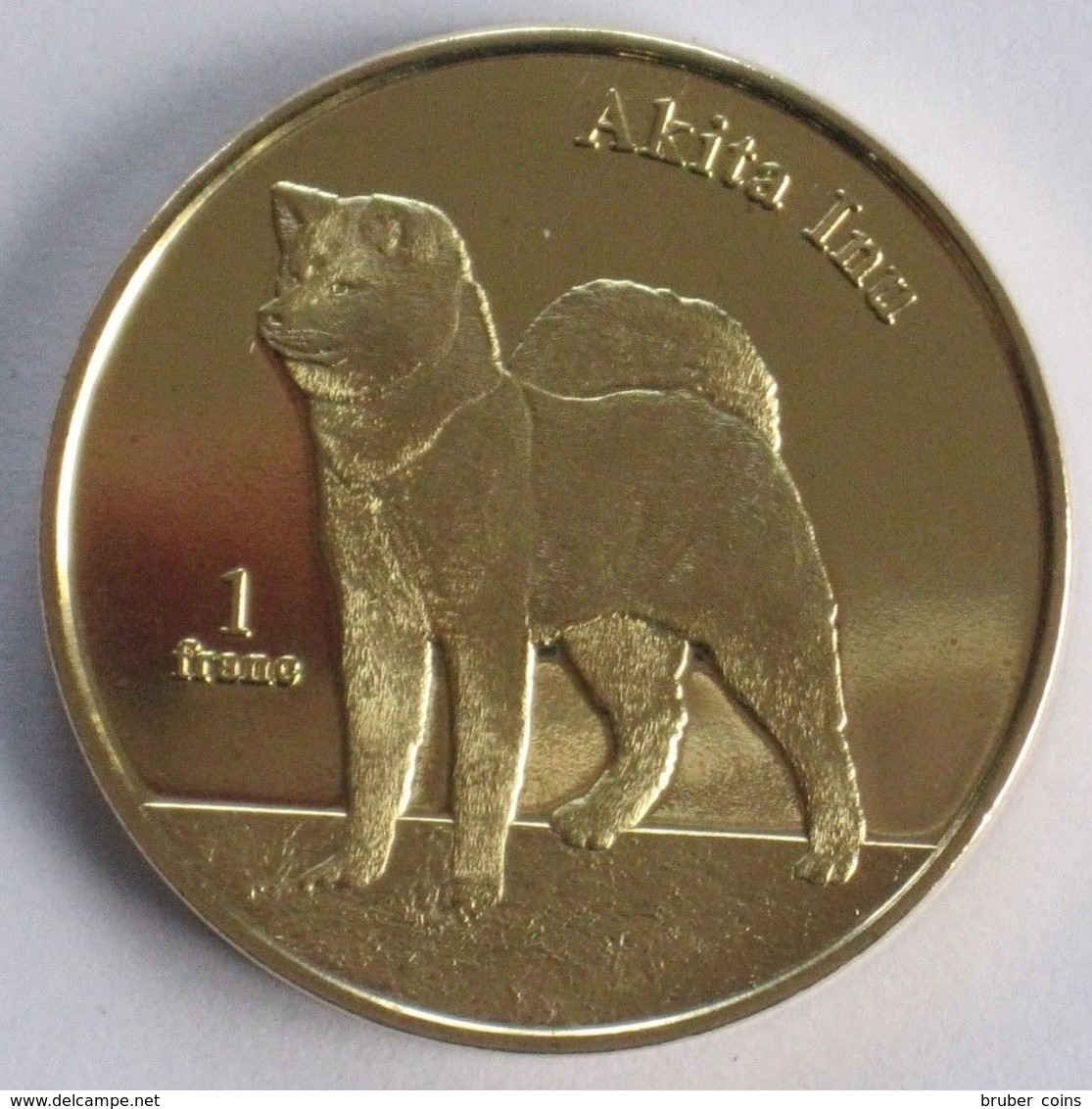 SAINT BARTHELEMY SAN BARTOLOMEO  FRENCH WEST INDIES 2018 FRANC, AKITA INU DOG, UNUSUAL CONIAGE. - Iles Vièrges Britanniques