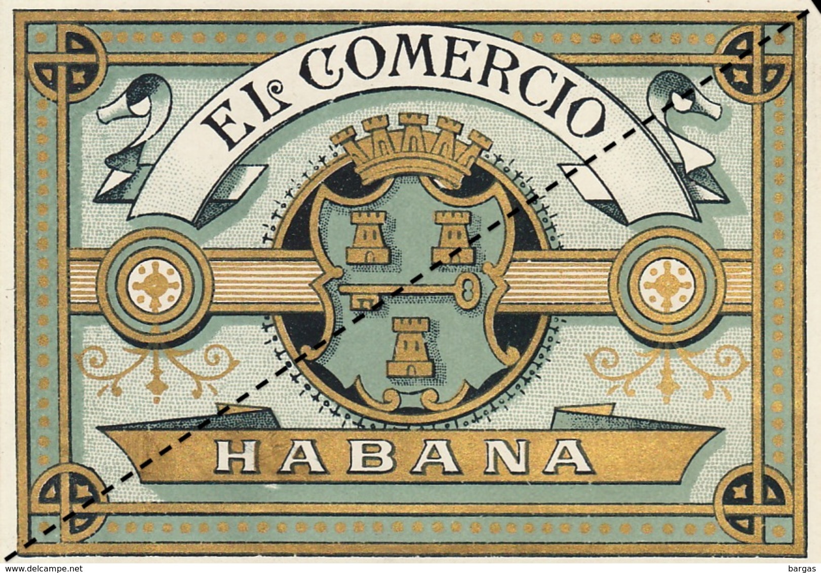 1893-1894 étiquette Boite à Cigare Havane EL COMERCIO - Etiquettes