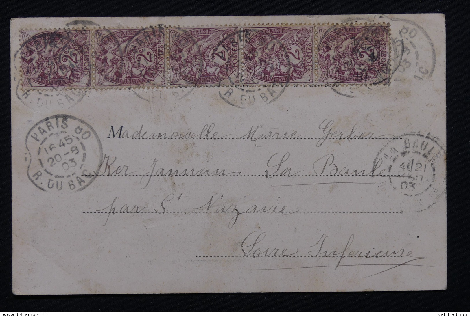 FRANCE - Affranchissement Au Type Blanc De Paris Sur Carte Postale En 1903 - L 21312 - 1877-1920: Période Semi Moderne