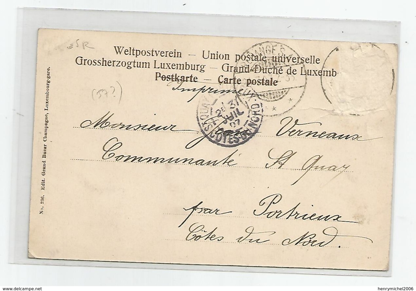 Luxembourg - Ruines De Lutzelbourg Ed Grand Bazar Champagne N 236 - Other & Unclassified