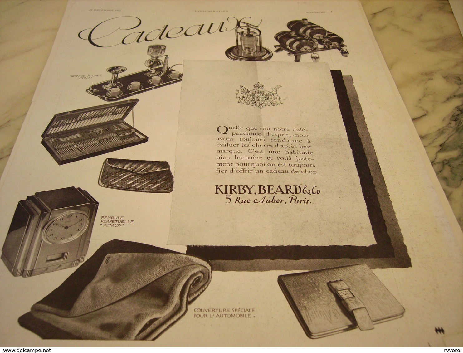 ANCIENNE PUBLICITE CADEAU KIRBY BEARD 1931 - Publicités