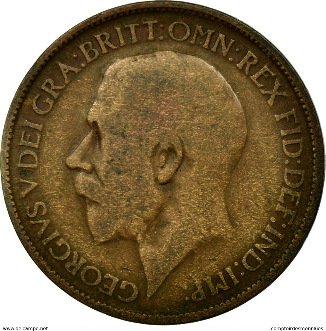 Monnaie, Grande-Bretagne, George V, 1/2 Penny, 1919, B+, Bronze, KM:809 - C. 1/2 Penny