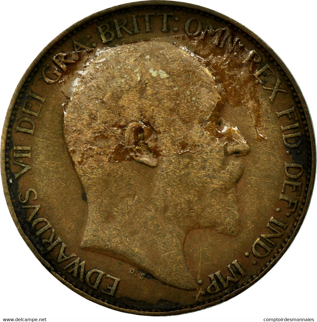 Monnaie, Grande-Bretagne, Edward VII, 1/2 Penny, 1910, TB, Bronze, KM:793.2 - C. 1/2 Penny