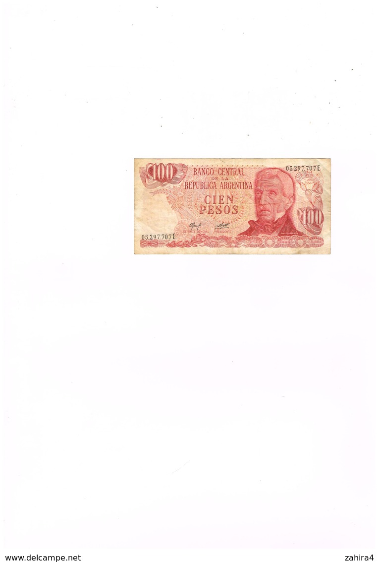 Banco Central De La Republica Argentina - Cien Pesos - 100 - 05.297.707E  - Ushuaia - Argentina