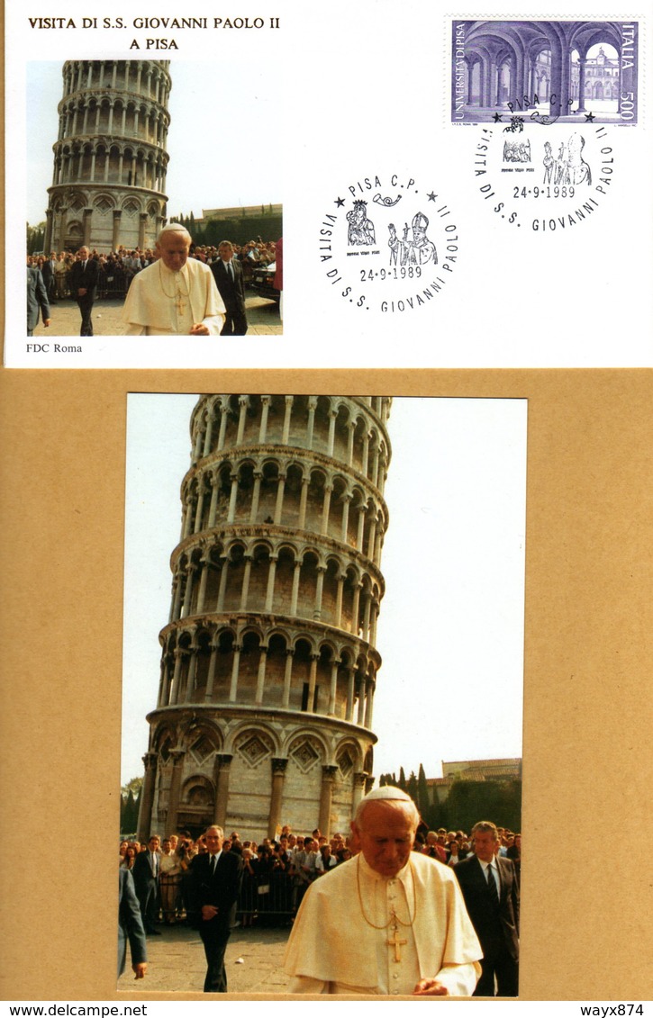 VIAGGIO DI PAPA GIOVANNI PAOLO II A PISA 24-9-1989 - Altri & Non Classificati