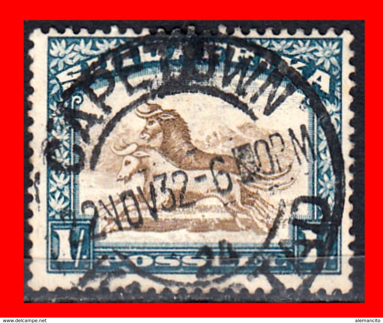 SOUTH AFRICA  SELLO AÑO 1927-28GNU SINGLE, AFRIKAANS - Oficiales