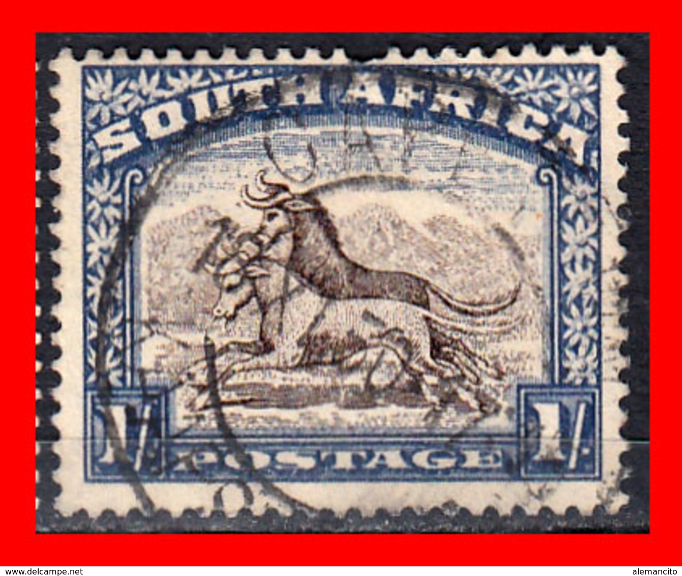 SOUTH AFRICA  SELLO AÑO 1927-28GNU SINGLE, AFRIKAANS - Oficiales