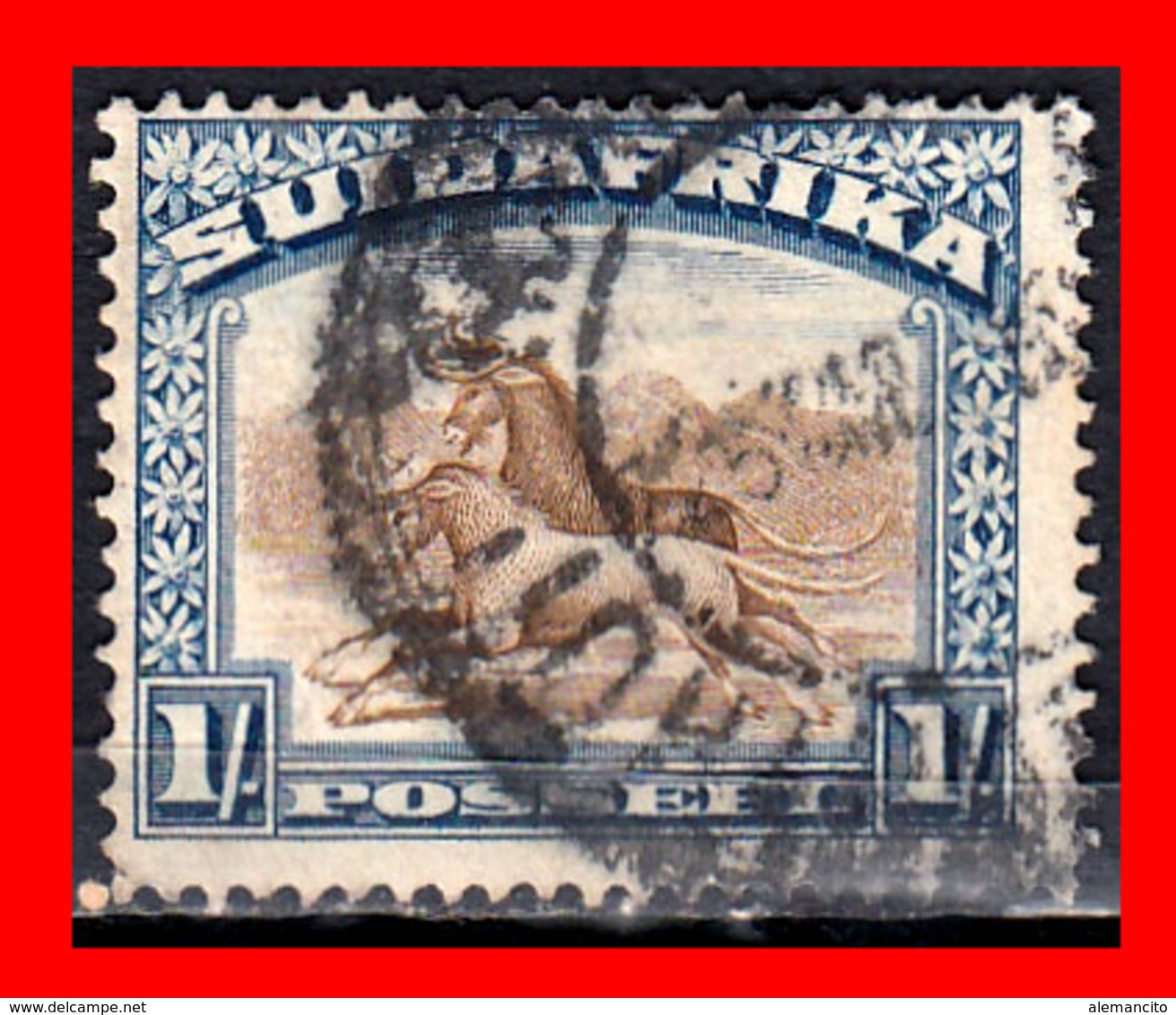 SOUTH AFRICA  SELLO AÑO 1927-28GNU SINGLE, AFRIKAANS - Oficiales