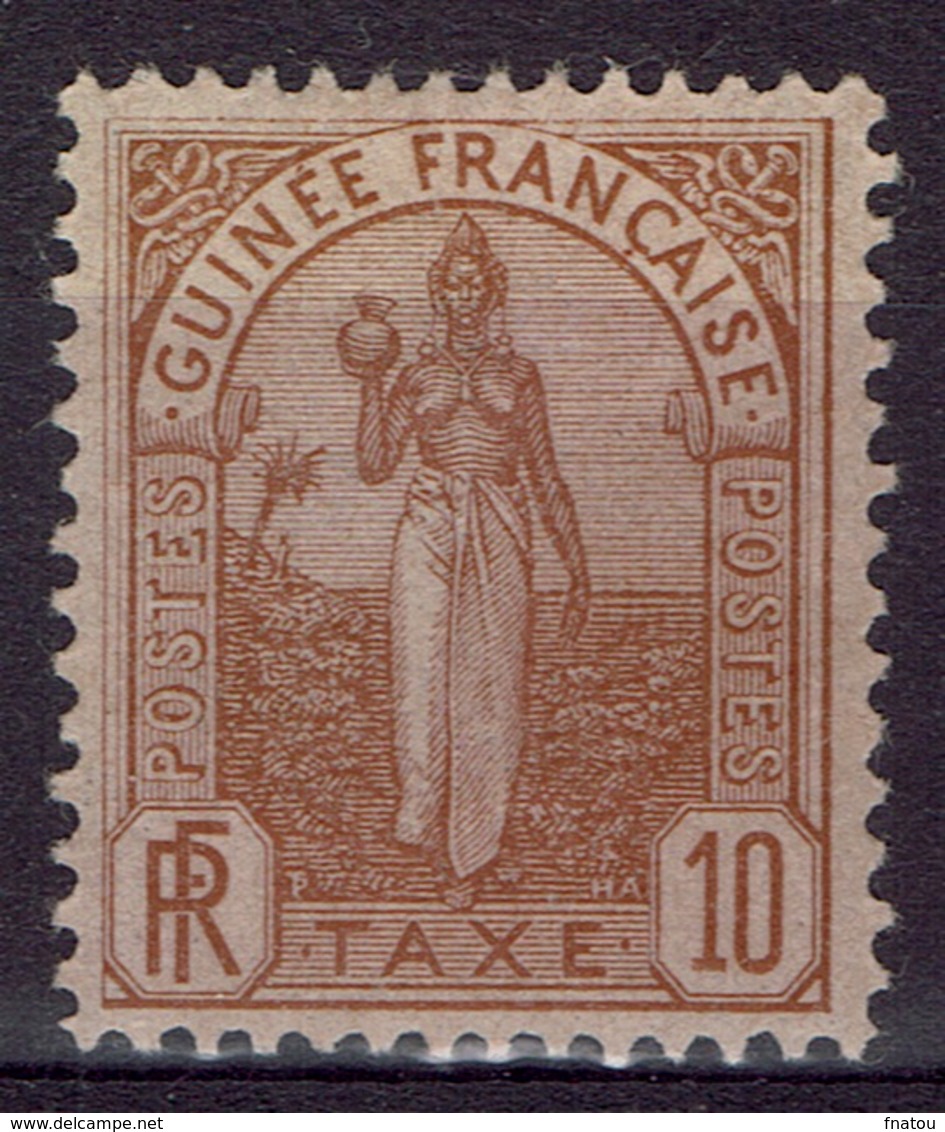 French Guinea, Fulah Woman, 10c., Postage Due, 1905, MH VF - Unused Stamps