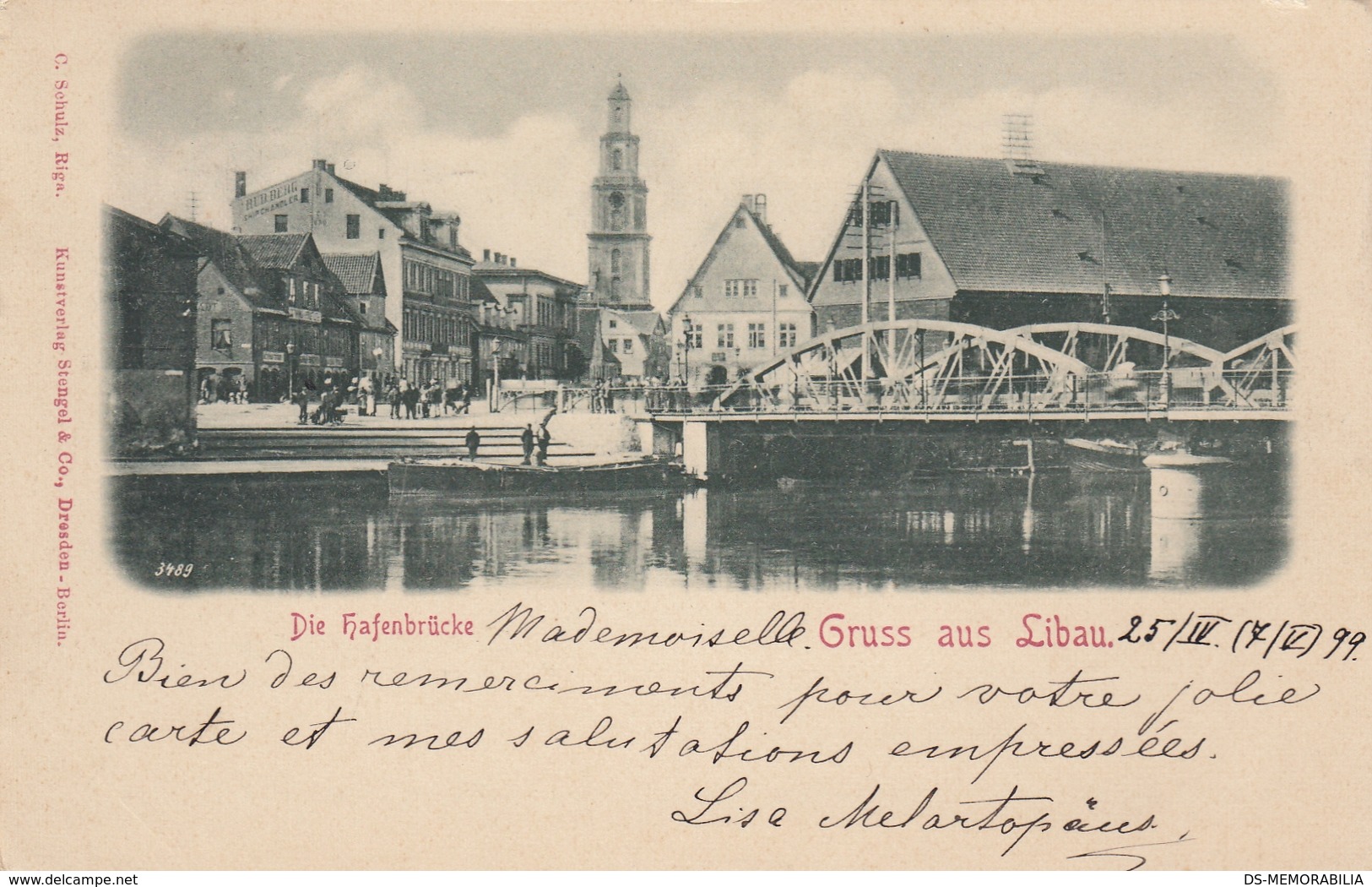 Libau Liepaja - Die Hafenbrucke 1899 - Lettonie