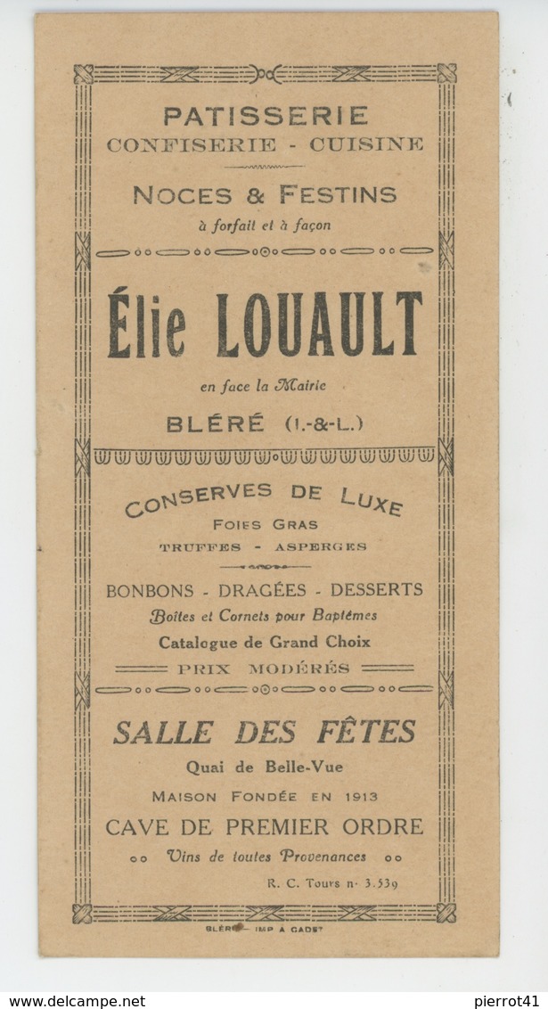 MENU - Joli Menu Du 22 Janvier 1927 - Banquet Amical Pour La SAINT VINCENT à MONTLOUIS (près TOURS - 37 ) - Menus