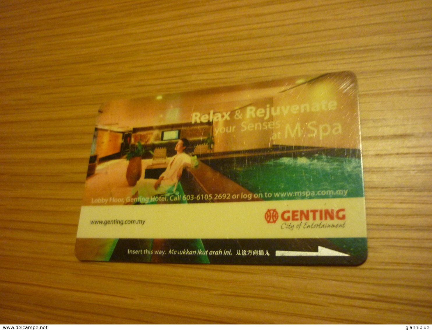 Malaysia Genting Hotel & Casino Room Key Card (spa Version A) - Cartes D'hotel