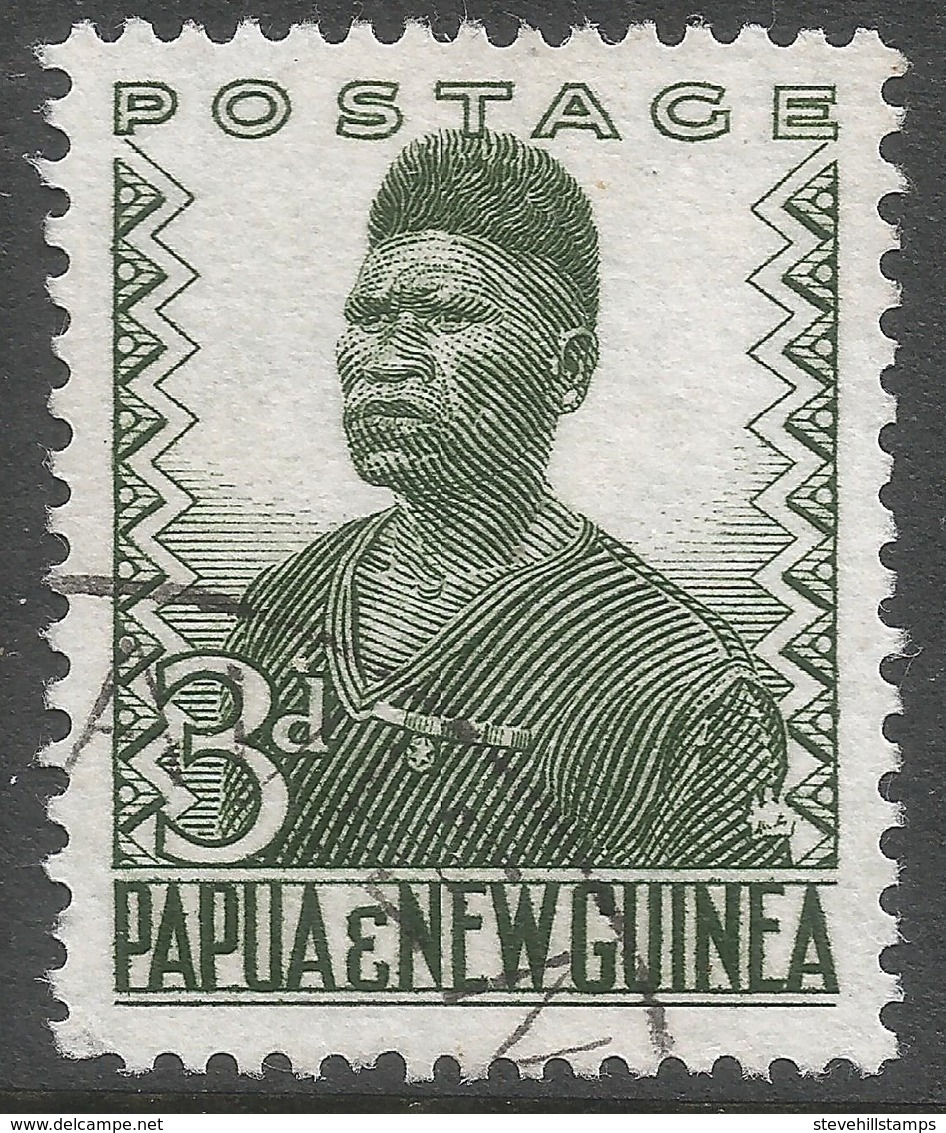 Papua New Guinea. 1952-8 Definitives. 3d Used. SG 4 - Papua New Guinea