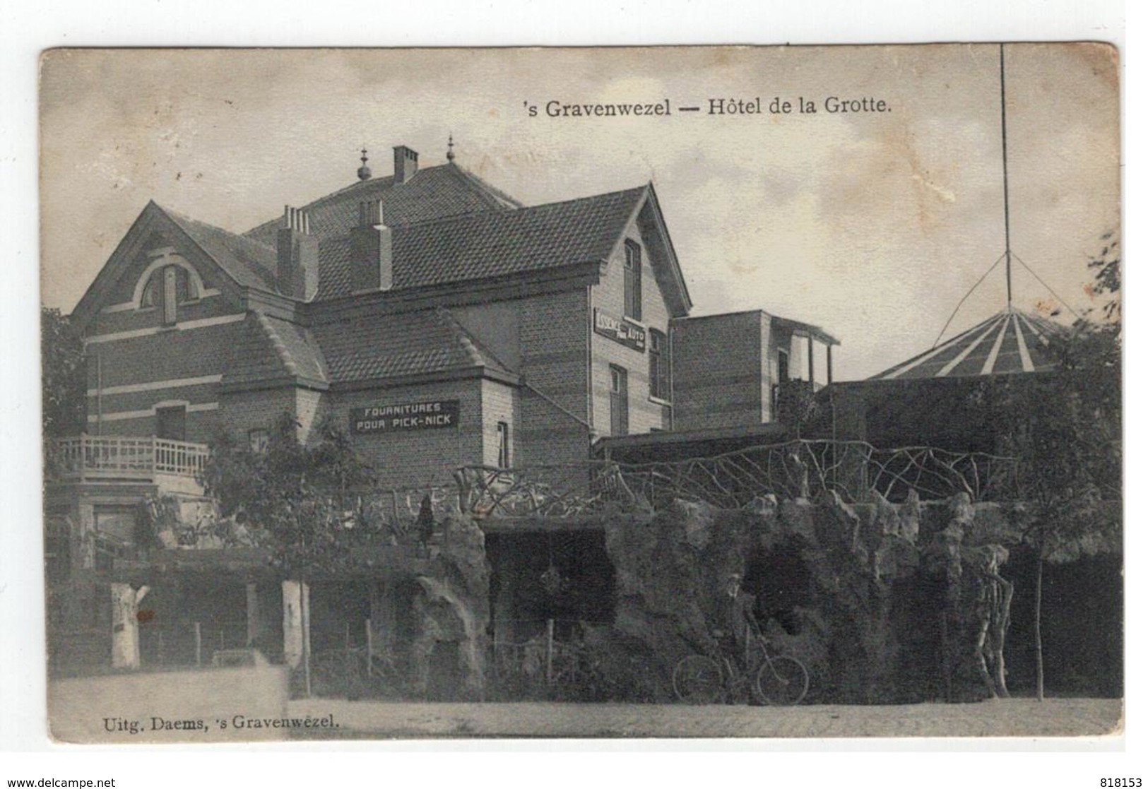 's Gravenwezel - Hôtel De La Grotte 1911  Uitg.Daems,'s Gravenwezel - Schilde