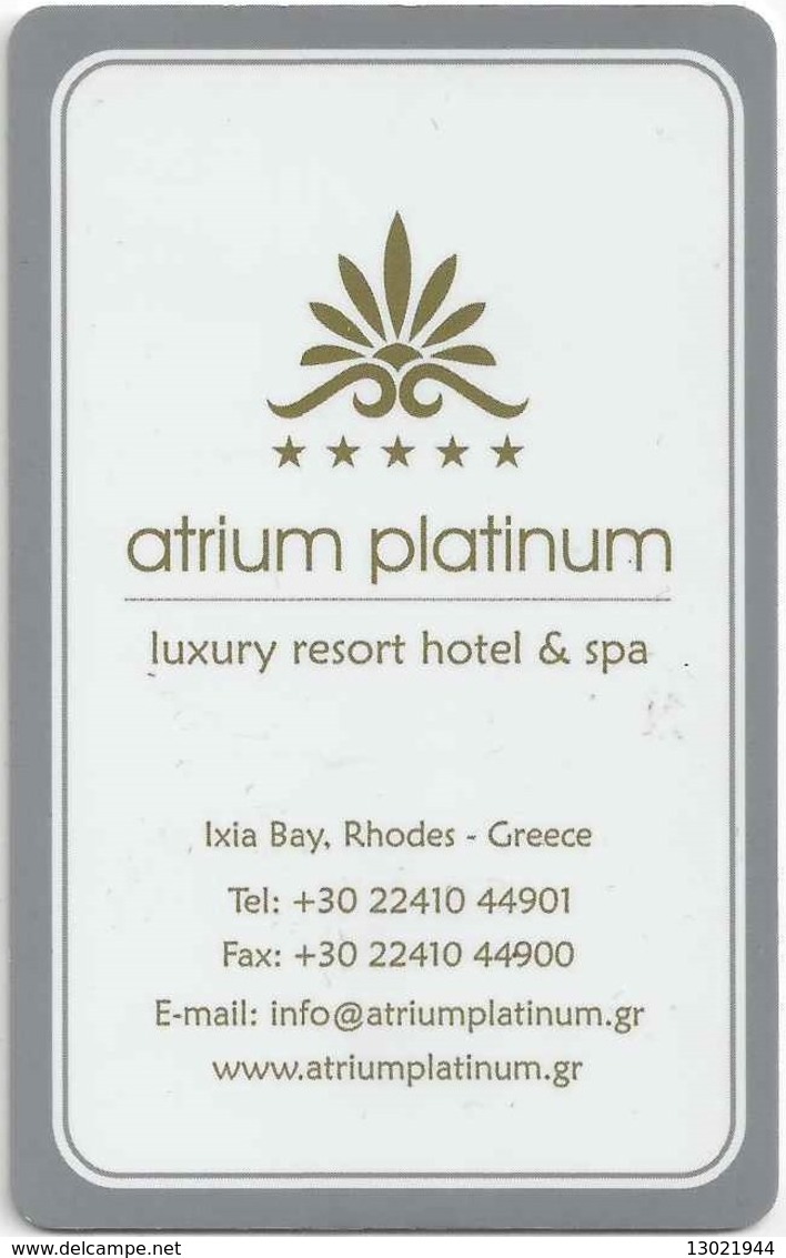 GRECIA KEY HOTEL Atrium Platinum -     Lalysos, Rhodes - Cartes D'hotel