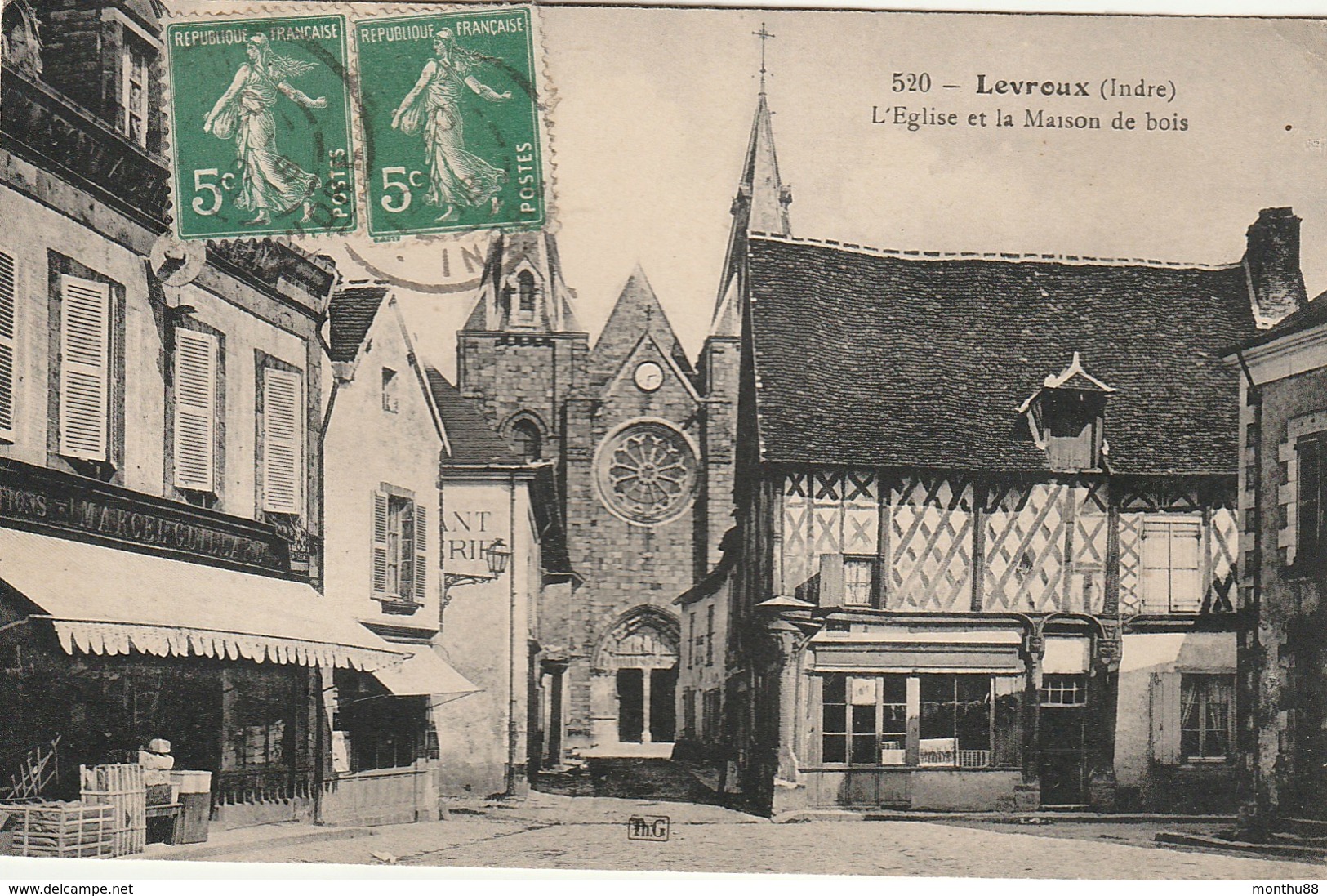 CPA 36 (Indre) LEVROUX / L'EGLISE ET LA MAISON DE BOIS - Autres & Non Classés