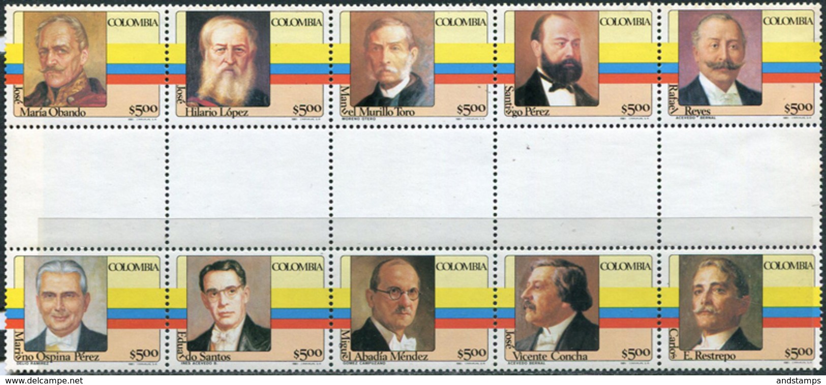 Colombia 1981. Michel #1475/84-II MNH/Luxe. Presidents (L-9) - Colombia