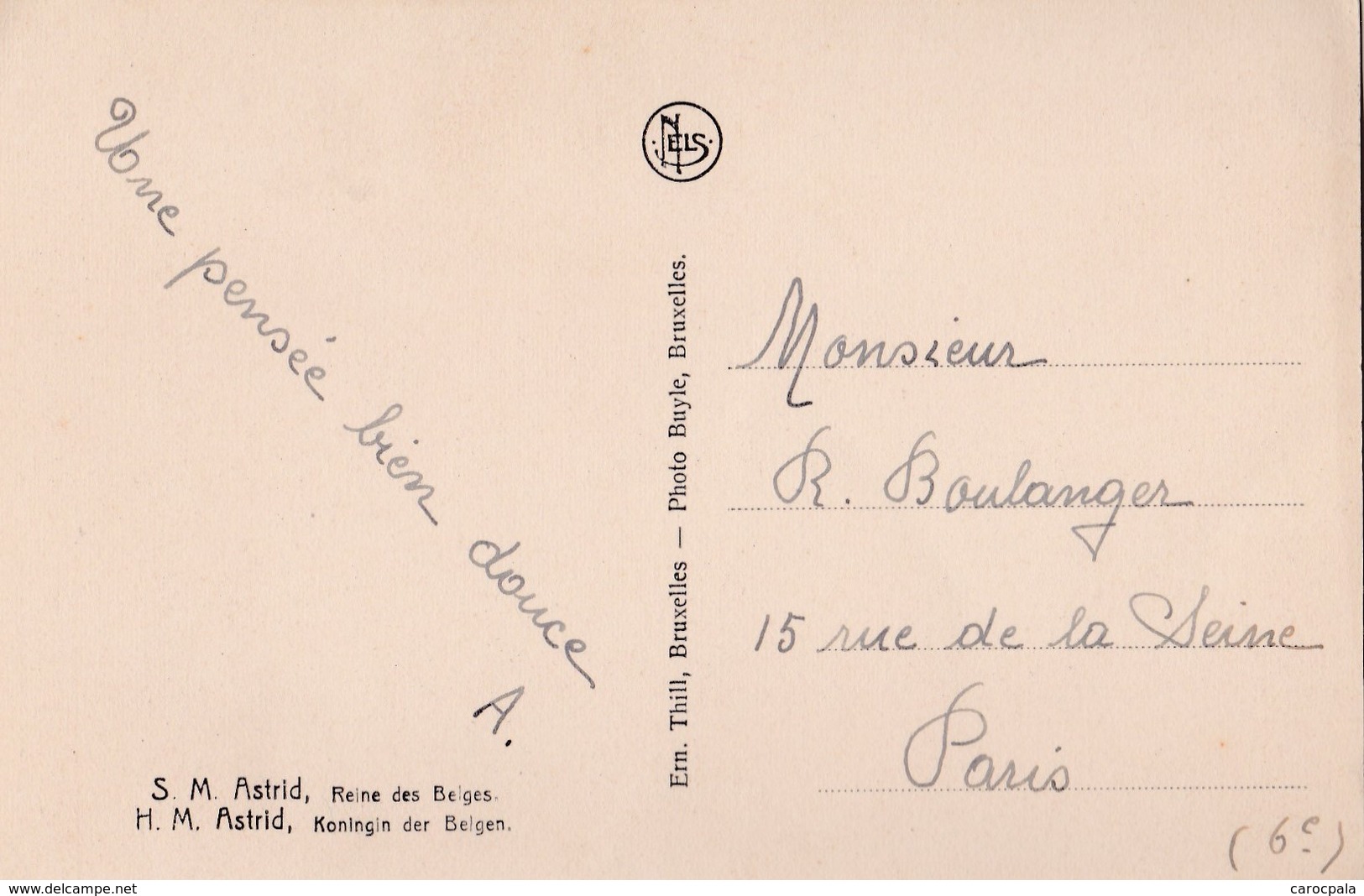 Carte Vers 1910 S.M ASTRID REINE DES BELGES - Familles Royales
