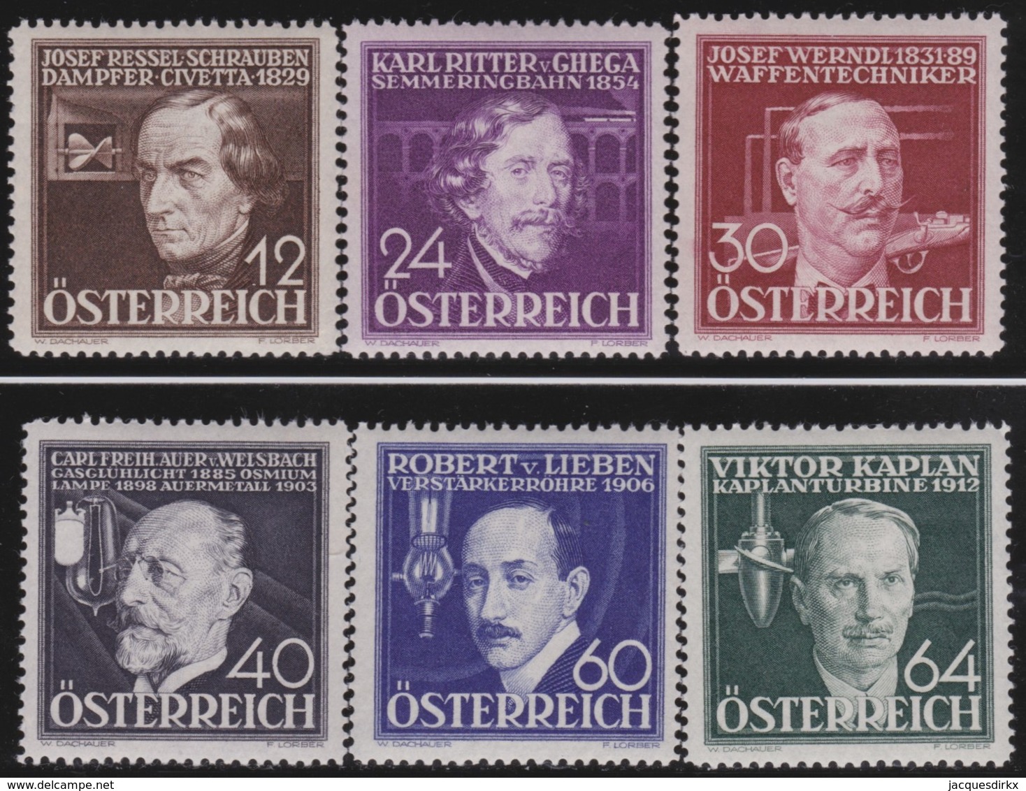 Osterreich      .   Yvert   .    489/494     .    **      .    Postfrisch    .   /  .     MNH - Ungebraucht