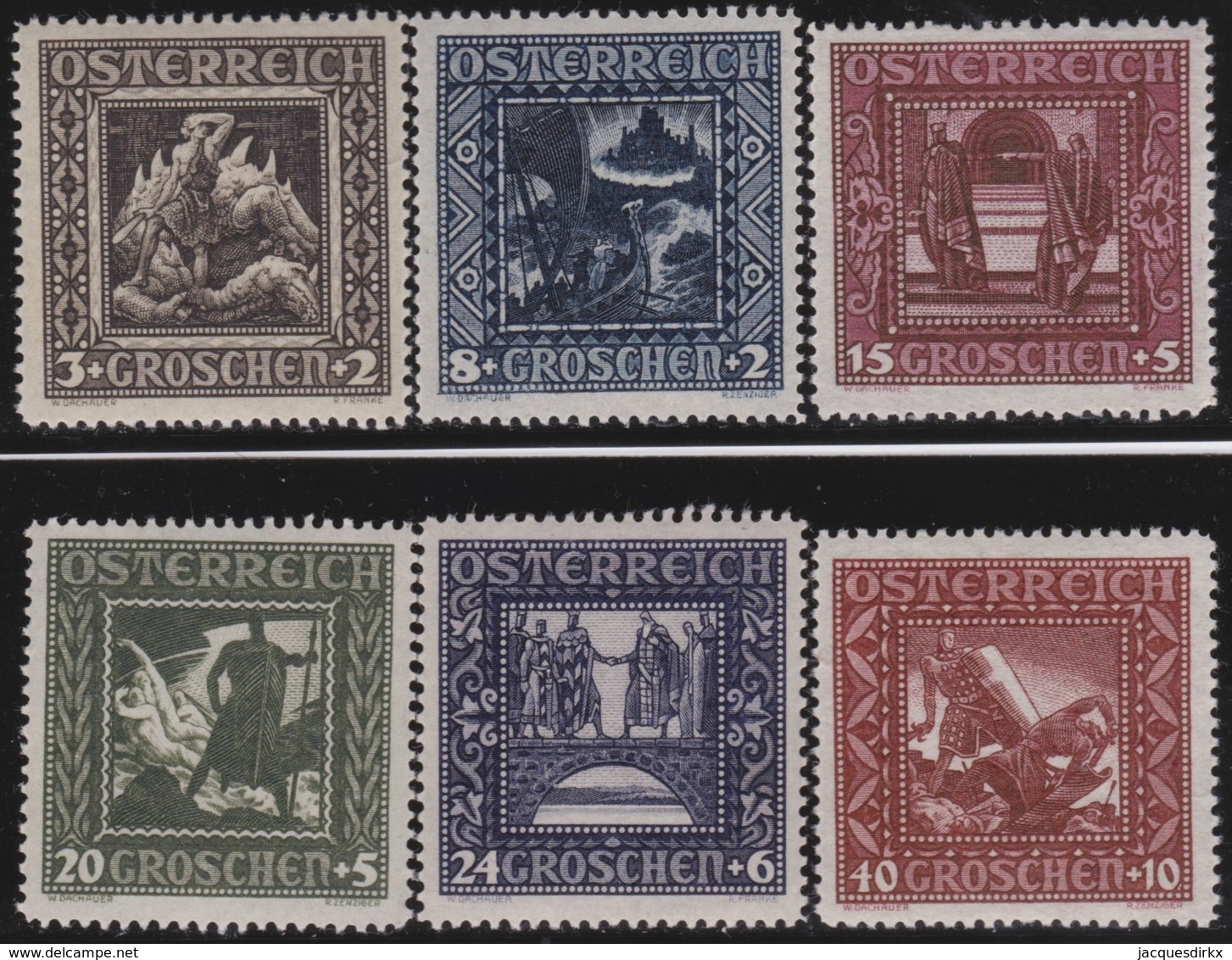 Osterreich      .   Yvert   .      369/373       .    **      .    Postfrisch    .   /  .     MNH - Ungebraucht