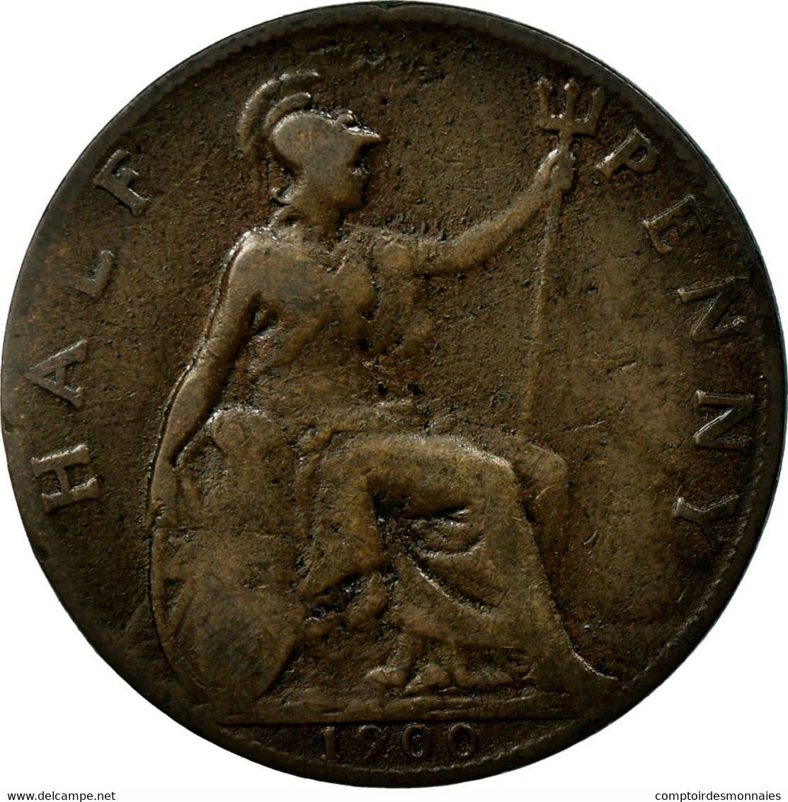 Monnaie, Grande-Bretagne, Victoria, 1/2 Penny, 1900, B, Bronze, KM:789 - C. 1/2 Penny