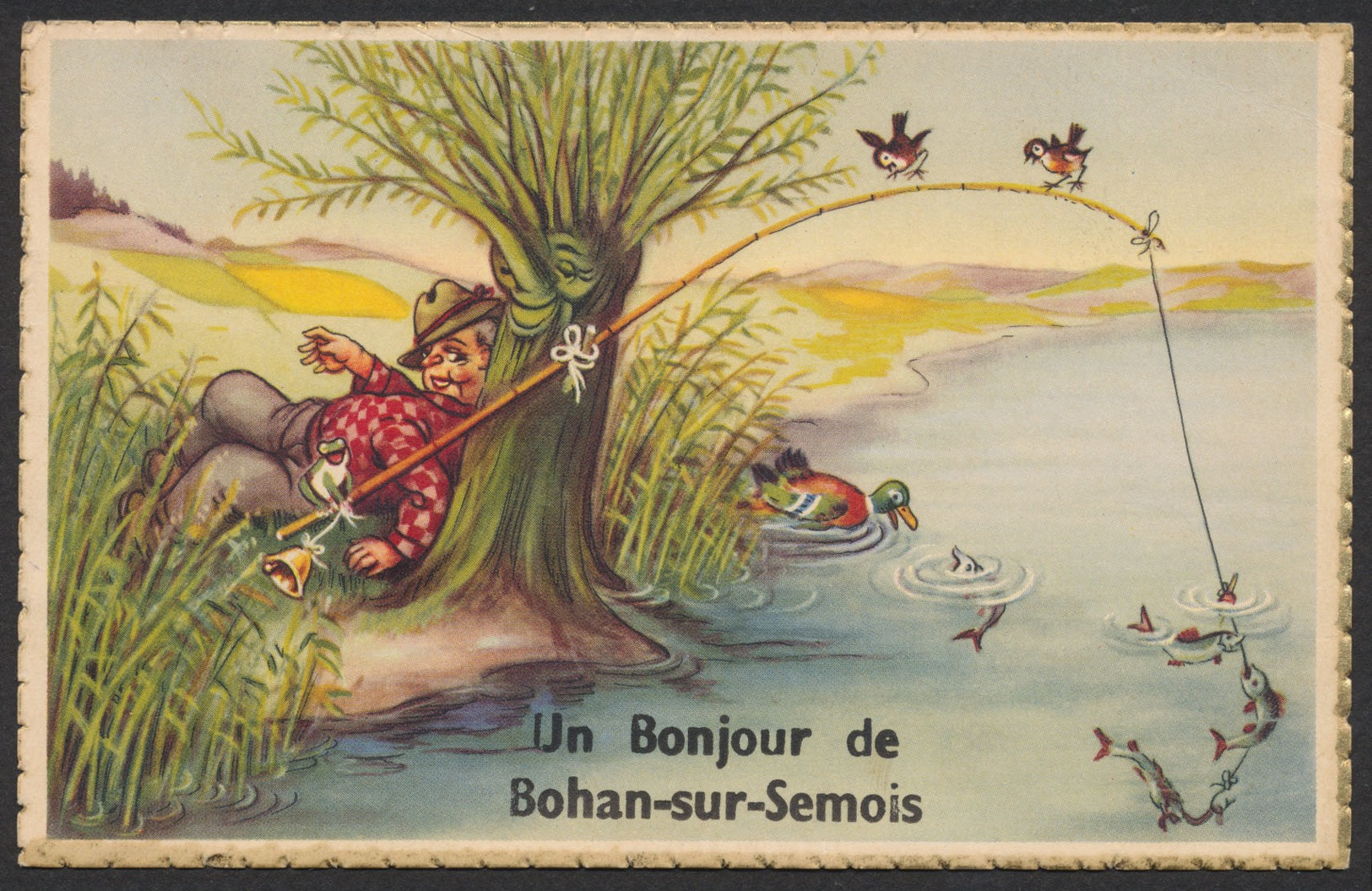 Carte Postale - Un Bonjour De Bohan-sur-semois / Pêche, Poissons, Grenouille,... - Autres & Non Classés