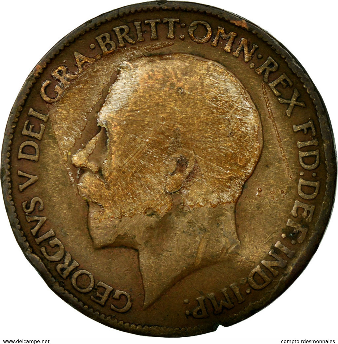 Monnaie, Grande-Bretagne, George V, 1/2 Penny, 1911, B+, Bronze, KM:809 - C. 1/2 Penny