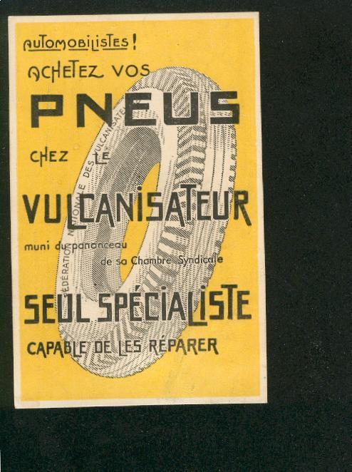 Publicité Ancienne Sous Forme De CPA Automobile Pneu Vulcanisateur - Publicités