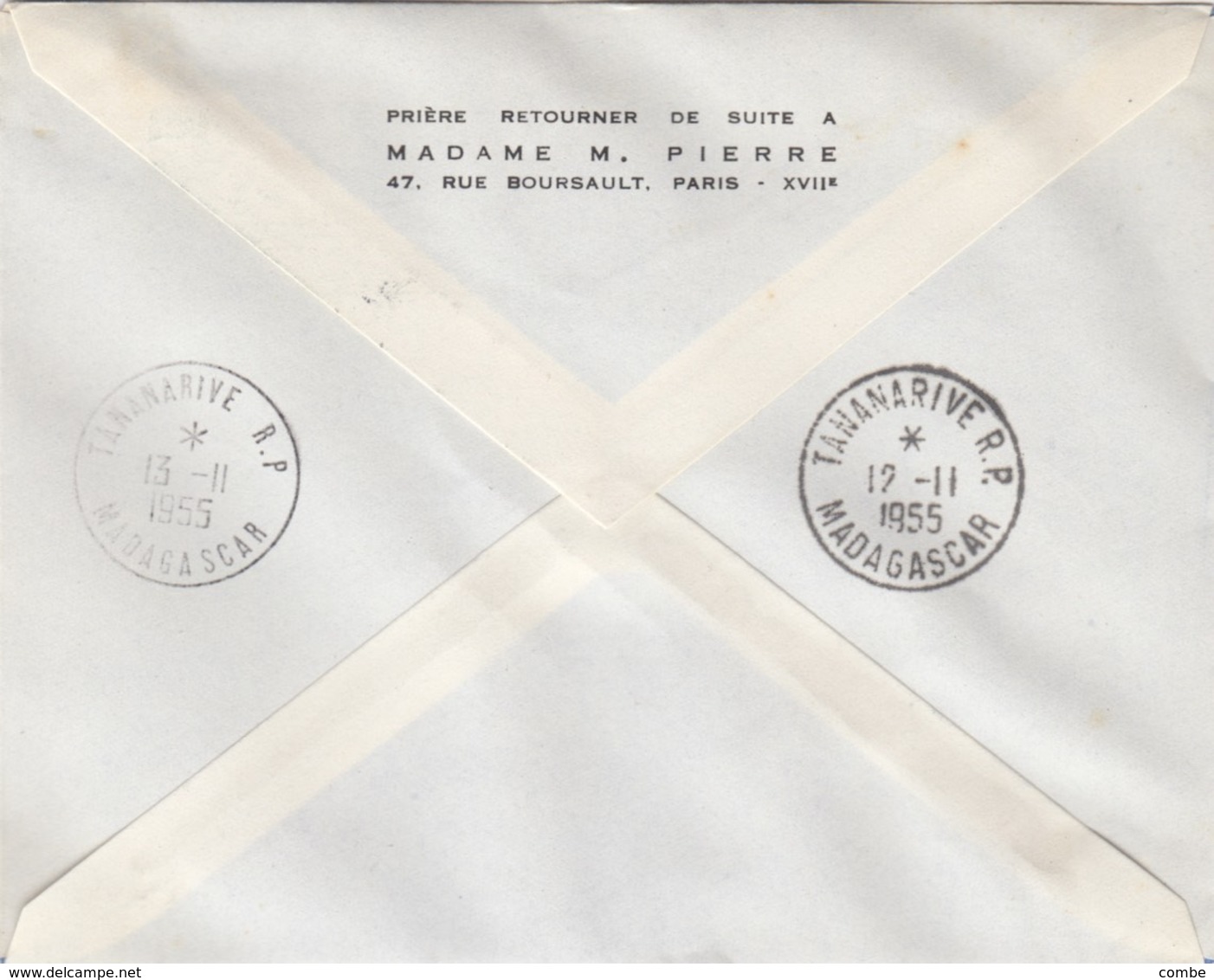 LETTRE COVER. FRANCE. 1955. FRANCE-MADAGASCAR - Autres & Non Classés