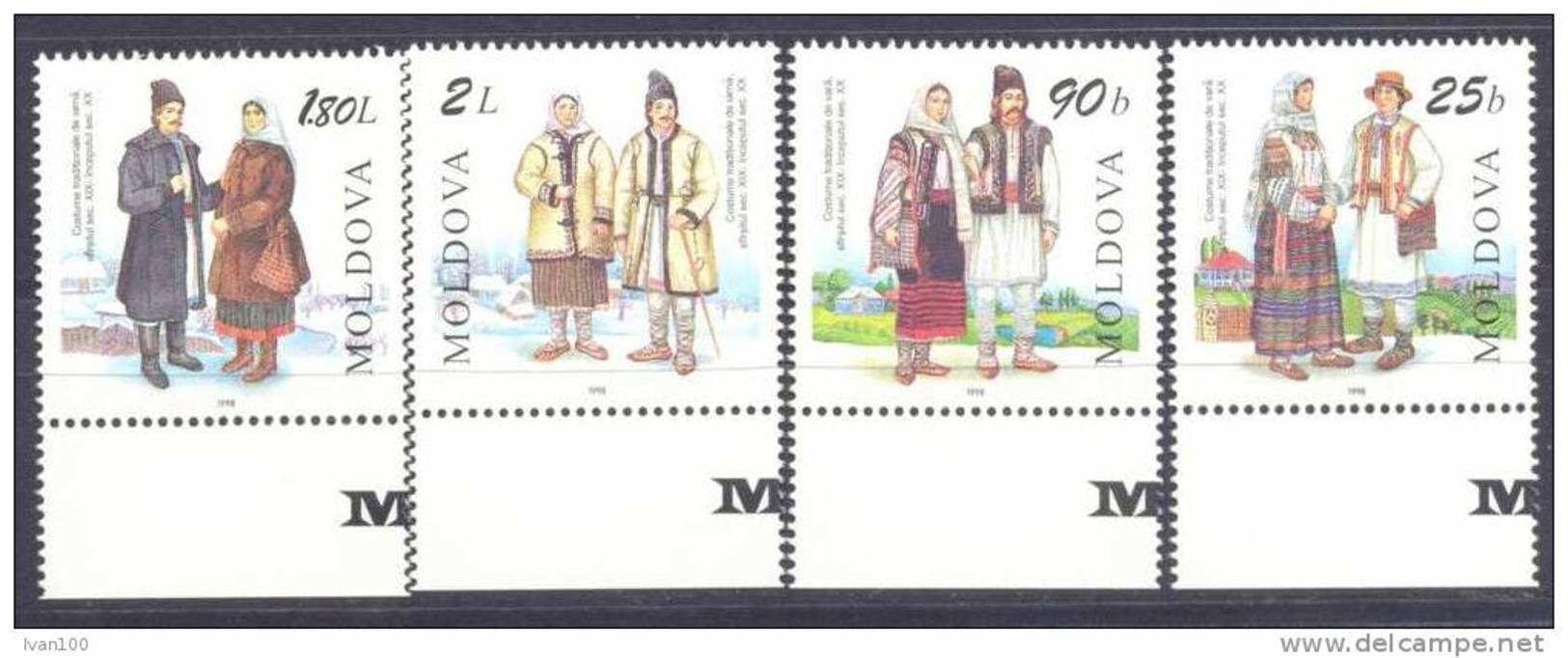 1998. Moldova, National Costumes, 4v, Mint/** - Moldova