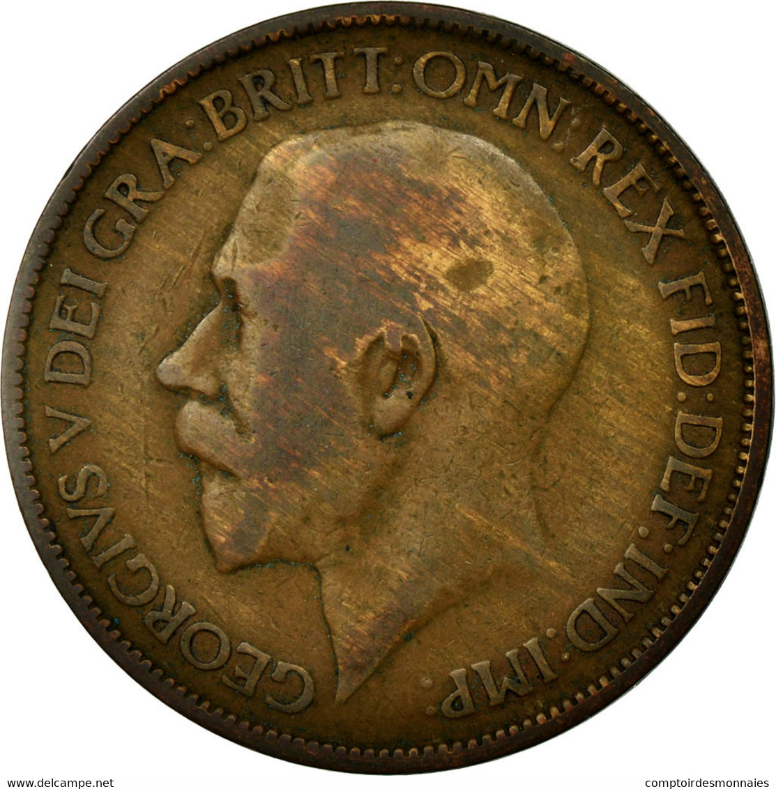 Monnaie, Grande-Bretagne, George V, 1/2 Penny, 1920, B+, Bronze, KM:809 - C. 1/2 Penny