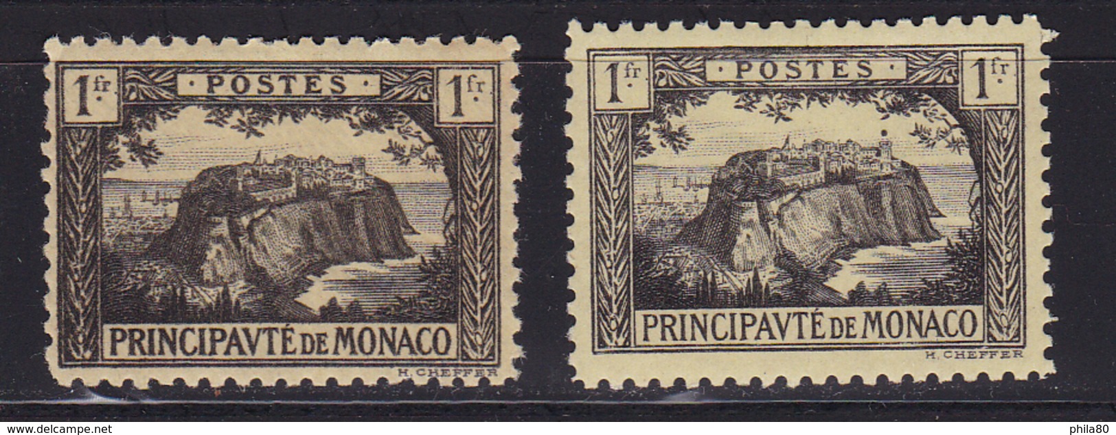 Monaco N°60*+60a* (gris-noir Sur Jaune + Variété "ballon Dans Le Ciel" - Neufs