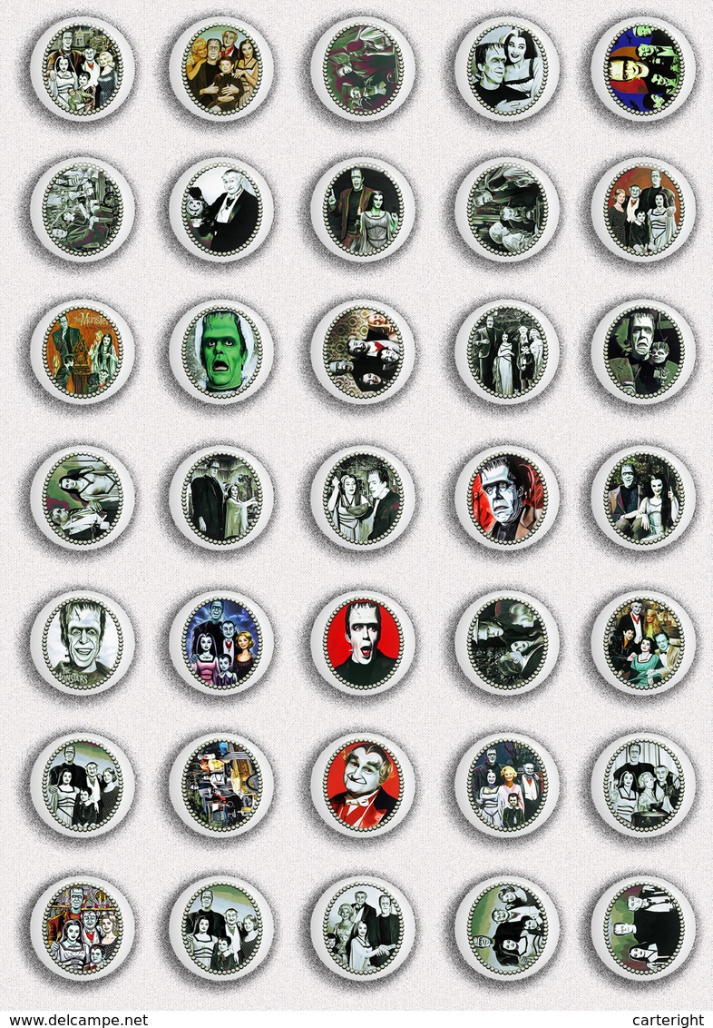 35 X The Munsters Movie Film Fan ART BADGE BUTTON PIN SET 1 (1inch/25mm Diameter) - Films