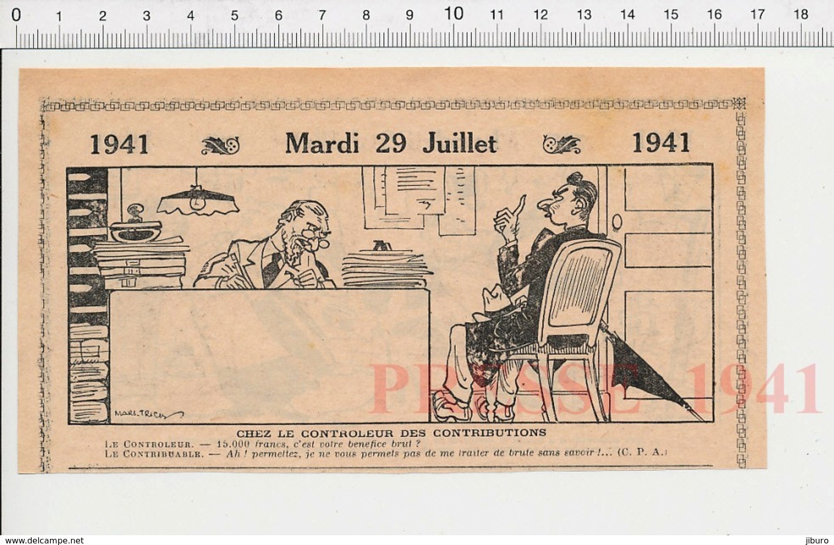 2 Scans Humour 1941 Dot Mariage / Contrôleur Des Contributions Impôts Perception ?? 223XS - Non Classés