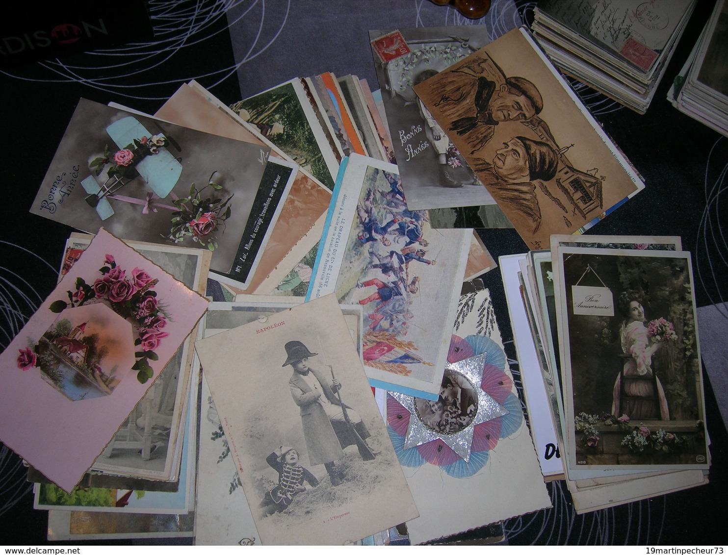 Lot 1000 cartes postales fantaisie format 9x14 artiste enfant femme paysage animaux couple fleurs voeux decoupis etc