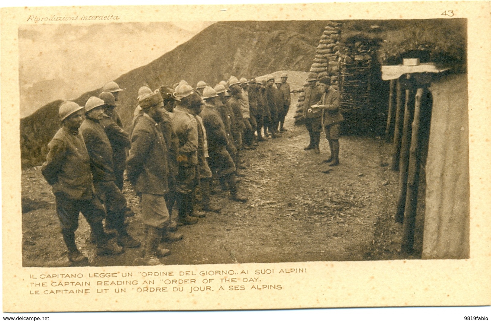 Ufficiali Degli Alpini Legge L'ordine Del Giorno Ai Suoi Uomini - Guerra 1914-18