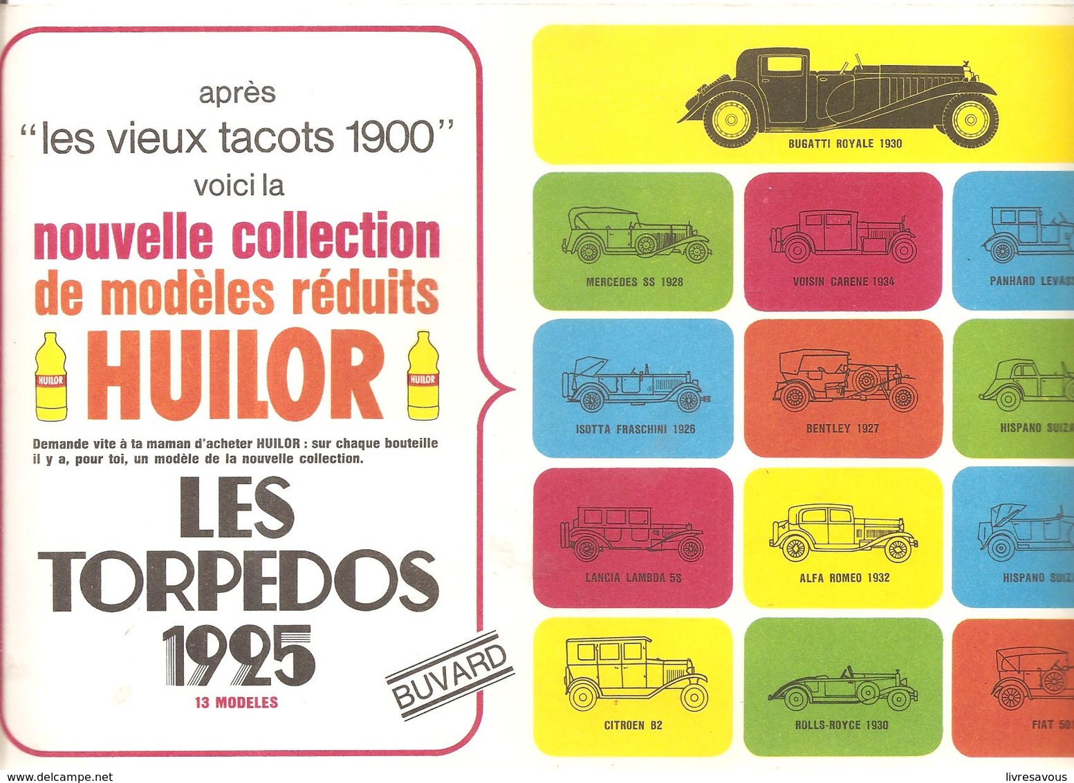 Buvard HUILOR LES TORPEDOS 1925 (13 MODELES) - Alimentaire