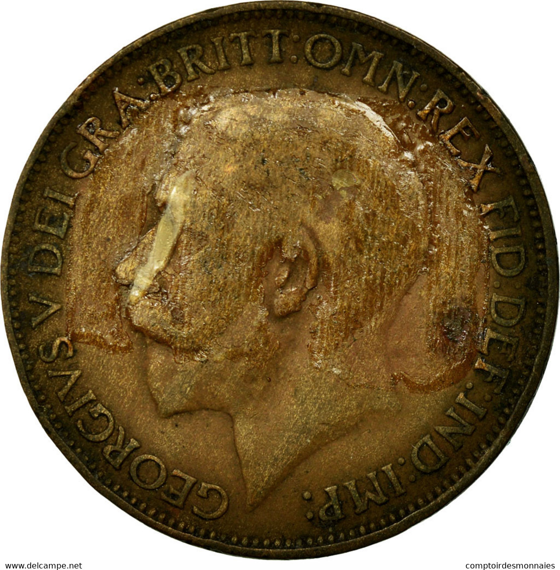 Monnaie, Grande-Bretagne, George V, 1/2 Penny, 1912, B+, Bronze, KM:809 - C. 1/2 Penny