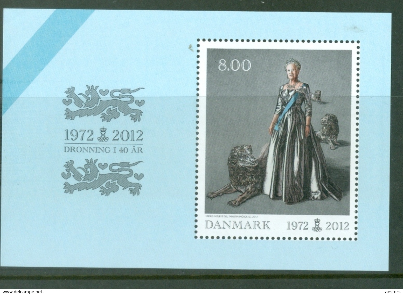 Denmark 2012; Queen Margrethe 40 Years Jubilee - MB 47.** (MNH) - Nuovi