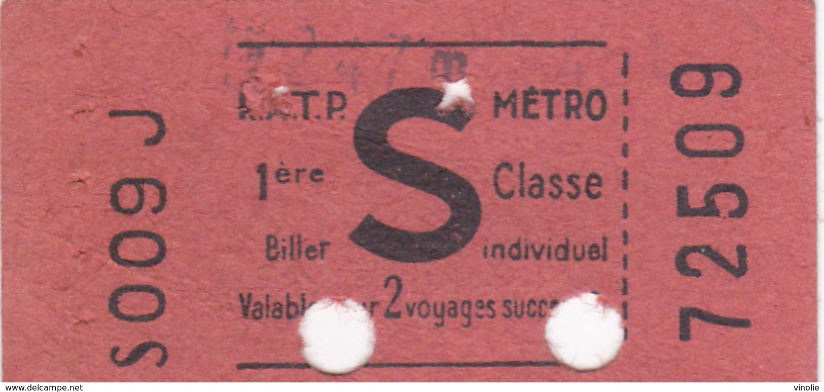 A-19-275 B : TICKET DE METRO RATP 1° CLASSE PUBLICITE LAMES DE RASOIR LUCKY - Autres & Non Classés