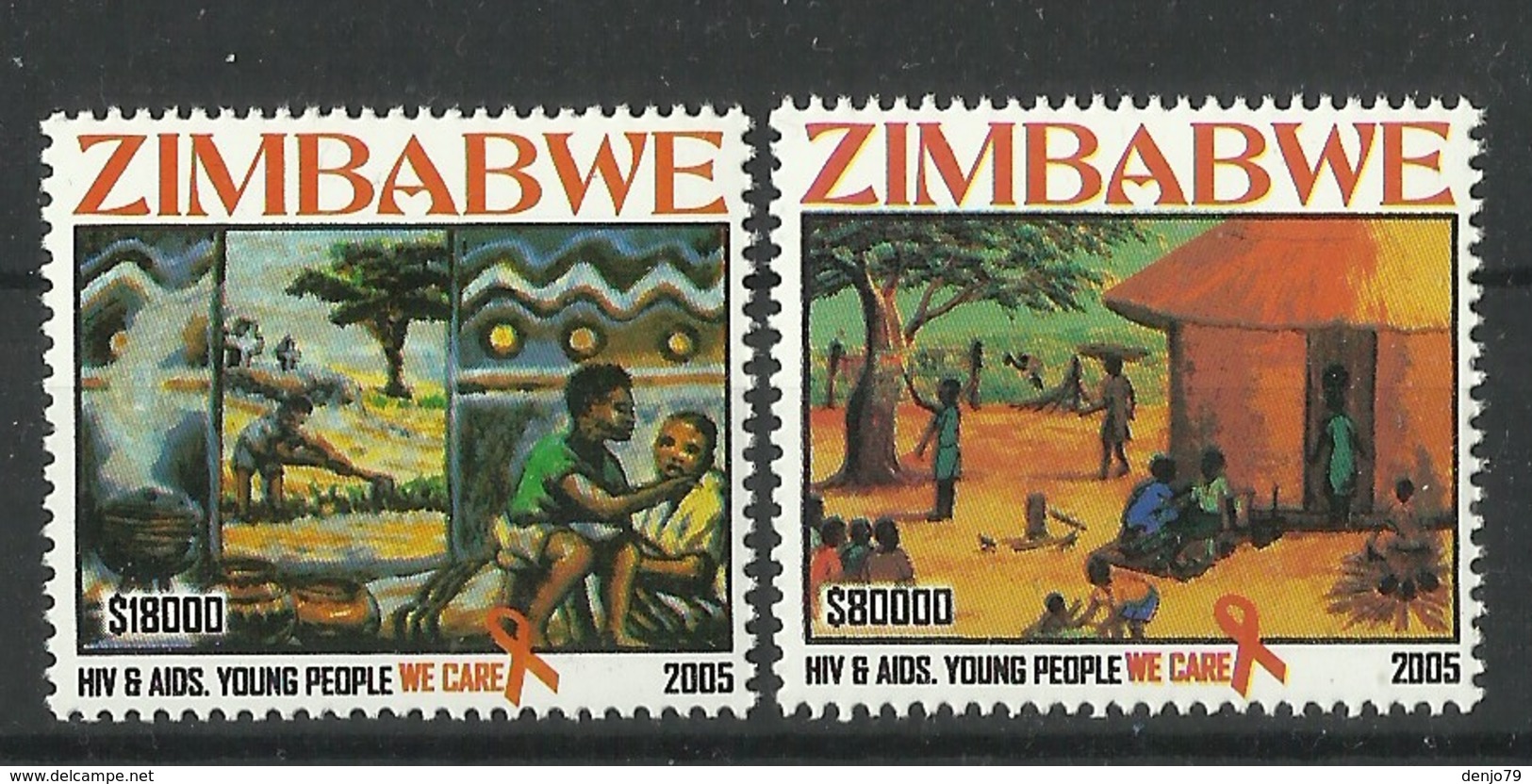 ZIMBABWE 2005 HIV, ANTI-AIDS CAMPAIGN SET MNH - Zimbabwe (1980-...)