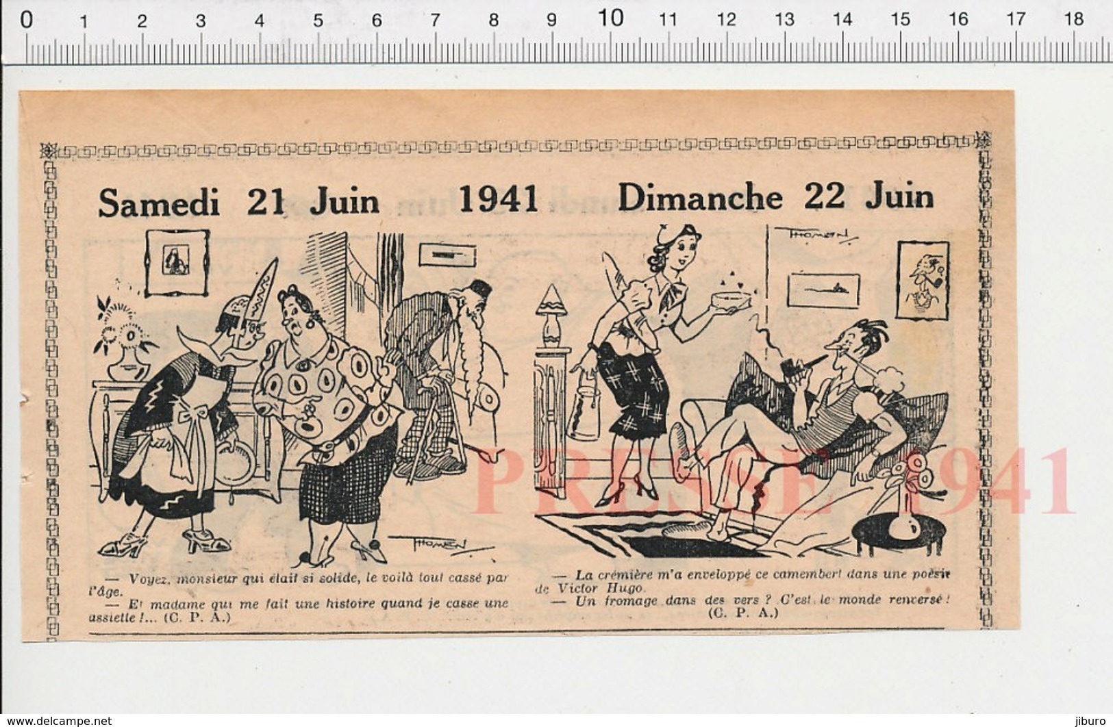 2 Scans Humour Couteau Boucher Métier Boucherie Boeuf Végétarien Fromage Avec Vers Camenbert Poésie Victor Hugo 223XS - Non Classés