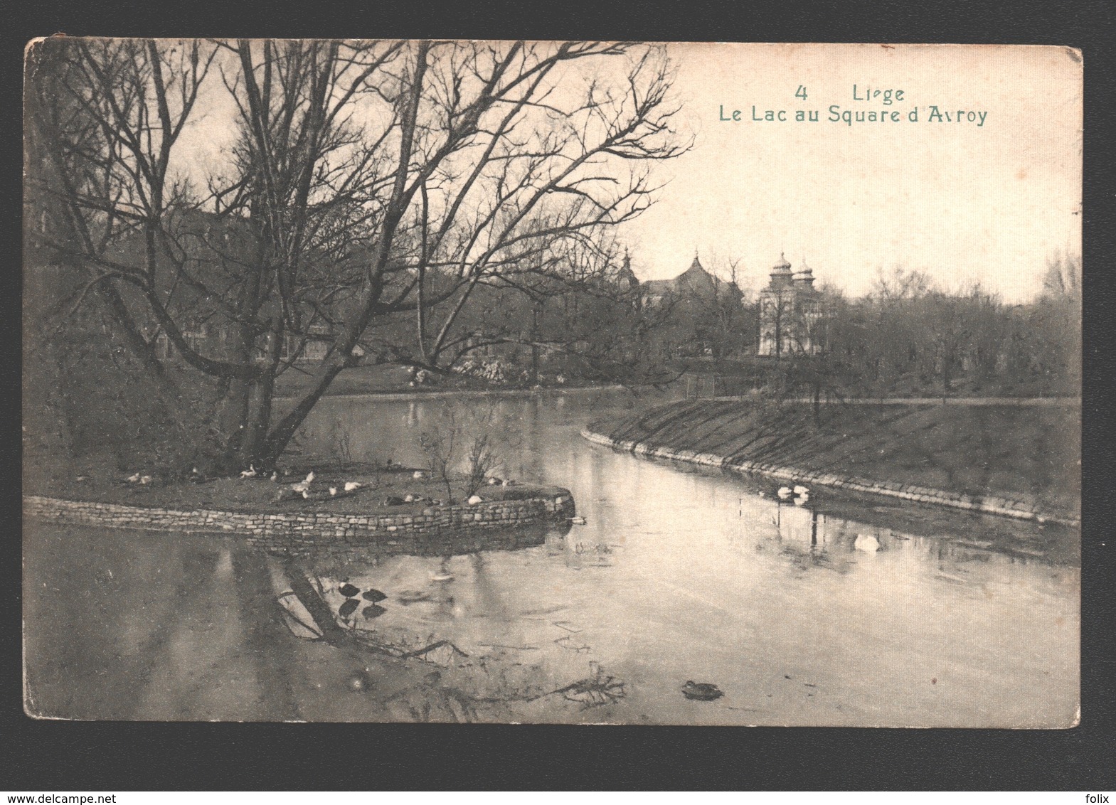 Liège - Le Lac Au Square D'Avroy - Tampon Publicitaire Spa Carbogas - 1917 - Luik