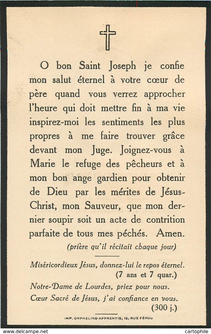 Faire Part De Décès De Marie Pierre Xavier Comte De La Barre De Carroy En 1925 à Paris - Obituary Notices