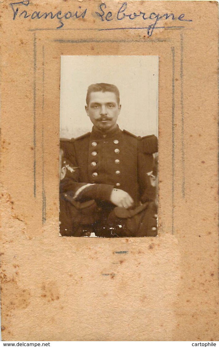 Lot de 7 photos de militaires, soldats, chef d'orchestre, Pere Cent, Portrait François Leborgne