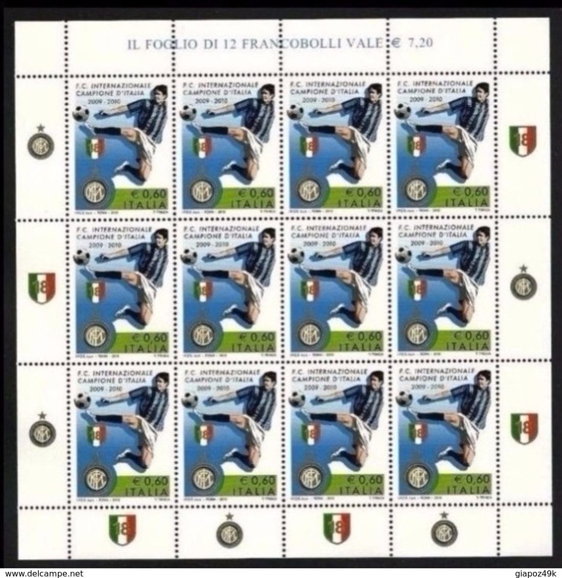 ITALIA REP.  -  2010  -  INTER Campione D' ITALIA Cat. ? € - MINIFOGLIO ** - Blocchi & Foglietti